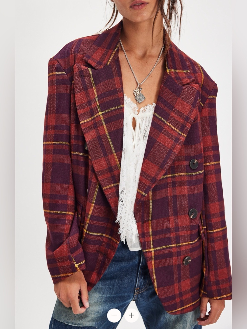 FREE PEOPLE Dean Double-Breasted Blazer size medium